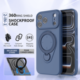 Darrahopens Electronics > Mobile Accessories > Phone Cases & Screen Protectors Magnetic Shockproof Phone Case with 360-Degree Rotating Ring Stand and Wireless Charging Support for iPhone 17 Pro – Slim Protective Cover Designed for Home Use, Office Work, Travel, Commuting and Everyday On-the-Go Lifestyle (Green)