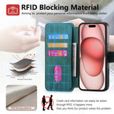 Darrahopens Electronics > Mobile Accessories > Phone Cases & Screen Protectors Magnetic Two-in-one Separation Phone Case with Card Holder RFID Anti-theft Compatible with iPhone 15 Green