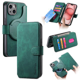 Darrahopens Electronics > Mobile Accessories > Phone Cases & Screen Protectors Magnetic Two-in-one Separation Phone Case with Card Holder RFID Anti-theft Compatible with iPhone 15 Green