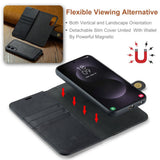 Darrahopens Electronics > Mobile Accessories > Phone Cases & Screen Protectors Magnetic Wallet for Samsung Galaxy S25 Edge Black Case 2-in-1 with Card Holder