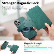 Darrahopens Electronics > Mobile Accessories > Phone Cases & Screen Protectors New Magnetic Two-in-one Separation Structure Mobile Phone Case - Card Holder RFID Anti-theft Brush - Suitable for iPhone Mobile Phone Case Gr Green iPhone 15