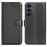 Darrahopens Electronics > Mobile Accessories > Phone Cases & Screen Protectors Samsung Galaxy A17 5G Litchi Texture Case with Horizontal Flip and Stand Black_max Black
