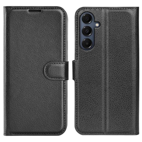 Darrahopens Electronics > Mobile Accessories > Phone Cases & Screen Protectors Samsung Galaxy A17 5G Litchi Texture Case with Horizontal Flip and Stand Black_max Black
