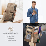 Darrahopens Electronics > Mobile Accessories > Phone Cases & Screen Protectors Samsung Galaxy A22 5G Case Wallet with Magnetic Flip Zipper and Card Holder - Brown