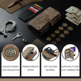 Darrahopens Electronics > Mobile Accessories > Phone Cases & Screen Protectors Samsung Galaxy A22 5G Case Wallet with Magnetic Flip Zipper and Card Holder - Brown