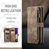 Darrahopens Electronics > Mobile Accessories > Phone Cases & Screen Protectors Samsung Galaxy A22 5G Case Wallet with Magnetic Flip Zipper and Card Holder - Brown