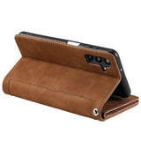 Darrahopens Electronics > Mobile Accessories > Phone Cases & Screen Protectors Samsung Galaxy A26 5G Phone Case, PU Leather Zipper Wallet with 9 Card Slots, Brown