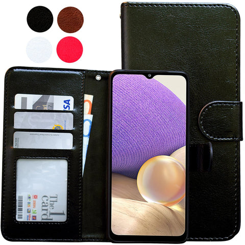 Darrahopens Electronics > Mobile Accessories > Phone Cases & Screen Protectors Samsung Galaxy A32 5G Leather Case Black Protection Cover