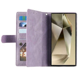 Darrahopens Electronics > Mobile Accessories > Phone Cases & Screen Protectors Samsung Galaxy S25 Ultra Mobile Case PU Leather Phone Cover with Zipper Wallet 9 Card Slots - Perfect Style F Style F