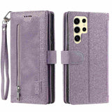 Darrahopens Electronics > Mobile Accessories > Phone Cases & Screen Protectors Samsung Galaxy S25 Ultra Mobile Case PU Leather Phone Cover with Zipper Wallet 9 Card Slots - Perfect Style F Style F