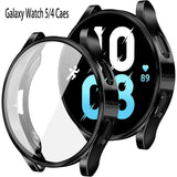 Darrahopens Electronics > Mobile Accessories > Phone Cases & Screen Protectors Samsung Galaxy Watch 4 5 6 Screen Protector Case 40mm 44mm with Silicone TPU Bumper Black Compatible with Galaxy Watch6 44mm