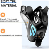 Darrahopens Electronics > Mobile Accessories > Phone Cases & Screen Protectors Samsung Galaxy Watch 4 5 6 Screen Protector Case 40mm 44mm with Silicone TPU Bumper Black Compatible with Galaxy Watch6 44mm