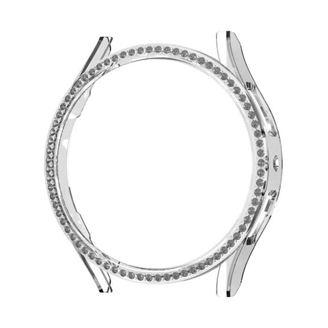 Darrahopens Electronics > Mobile Accessories > Phone Cases & Screen Protectors Samsung Galaxy Watch 6 5 4 40mm 44mm Case PC Clear Bumper with Diamond Coating for Single Row Shiny Protection