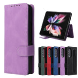 Darrahopens Electronics > Mobile Accessories > Phone Cases & Screen Protectors Samsung Galaxy Z Fold 3 Case, Magnetic Leather Protective Cover with Card Slot \u0026 Stand, Compatible with Samsung, Blue