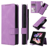Darrahopens Electronics > Mobile Accessories > Phone Cases & Screen Protectors Samsung Galaxy Z Fold 3 Case, Magnetic Leather Protective Cover with Card Slot \u0026 Stand, Compatible with Samsung, Blue