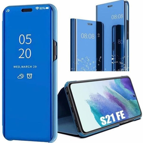 Darrahopens Electronics > Mobile Accessories > Phone Cases & Screen Protectors Samsung S21 FE Transparent Blue Full Body Protection Smart Case 360 Compatible with Samsung