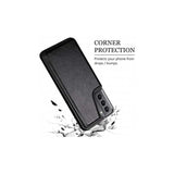 Darrahopens Electronics > Mobile Accessories > Phone Cases & Screen Protectors Samsung S22 Shockproof Case Card Holder 3-COMPARTMENT Flip Black_yux