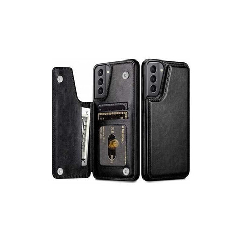 Darrahopens Electronics > Mobile Accessories > Phone Cases & Screen Protectors Samsung S22 Shockproof Case Card Holder 3-COMPARTMENT Flip Black_yux