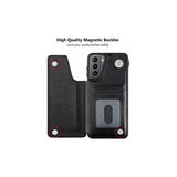 Darrahopens Electronics > Mobile Accessories > Phone Cases & Screen Protectors Samsung S22 Shockproof Case Card Holder 3-COMPARTMENT Flip Black_yux