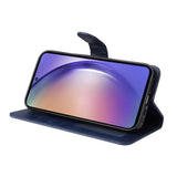 Darrahopens Electronics > Mobile Accessories > Phone Cases & Screen Protectors SKALO Samsung A55 5G Wallet Case Compatible with Samsung PU Leather Cover Blue