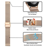 Darrahopens Electronics > Mobile Accessories > Phone Cases & Screen Protectors Stainless Steel Bracelet Compatible with Samsung Galaxy Watch 4 5 6 40mm 44mm Mesh Loop Bling Case Gold Set