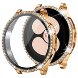 Darrahopens Electronics > Mobile Accessories > Phone Cases & Screen Protectors Stainless Steel Bracelet Compatible with Samsung Galaxy Watch 4 5 6 40mm 44mm Mesh Loop Bling Case Gold Set