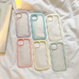 Darrahopens Electronics > Mobile Accessories > Phone Cases & Screen Protectors Transparent Cute Curly Simple Wavy Case, Aesthetic Design Bumper, Soft TPU for iPhone 14 Pro Max-White