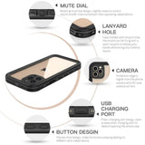 Darrahopens Electronics > Mobile Accessories > Phone Cases & Screen Protectors Waterproof Case for iPhone 15 14 13 12 11 Pro Max XS Max XR 7 8 with IP68 Protection for Diving Swimming Outdoor Sports Transparent Black
