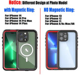 Darrahopens Electronics > Mobile Accessories > Phone Cases & Screen Protectors Waterproof Case for iPhone 15 14 13 12 11 Pro Max XS Max XR 7 8 with IP68 Protection for Diving Swimming Outdoor Sports Transparent Black