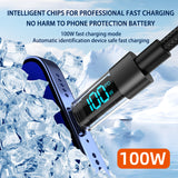 Darrahopens Electronics > Mobile Accessories > Phone Chargers 2 Meter IOS To Type-C 4-Piece Set 1m 100W Super Fast Charge Transparent Aluminum Shell Digital Display Data Cable - IOS Type-C Fast Charge Cable