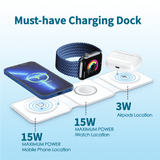 Darrahopens Electronics > Mobile Accessories > Phone Chargers 3 in 1 Wireless 15W Qi Fast Charging Foldable Station for Apple Mag Safe