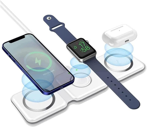 Darrahopens Electronics > Mobile Accessories > Phone Chargers 3 in 1 Wireless 15W Qi Fast Charging Foldable Station for Apple Mag Safe