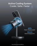 Darrahopens Electronics > Mobile Accessories > Phone Chargers Aukey MagFusion 3-in-1 Pro Qi2 Magnetic Fast Wireless Charging Station with Active Cooling (LC-MC311A)