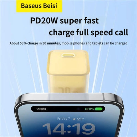 Darrahopens Electronics > Mobile Accessories > Phone Chargers Baseus GaN5S Fast charging charger 1C 20W-Yellow