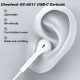 Darrahopens Electronics > Mobile Accessories > Phone Chargers Choetech OC-A011 USB-C In-Ear Headphones 1.2m - White