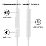 Darrahopens Electronics > Mobile Accessories > Phone Chargers Choetech OC-A011 USB-C In-Ear Headphones 1.2m - White