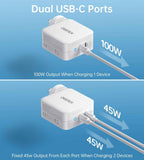 Darrahopens Electronics > Mobile Accessories > Phone Chargers CHOETECH PD6008  GAN Dual Type-C 100w Travel Charger (US/EU/UK/AU)