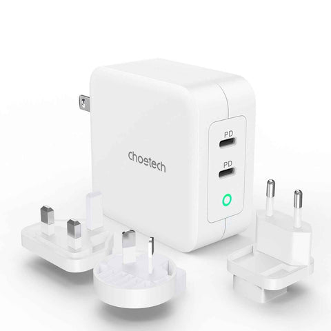 Darrahopens Electronics > Mobile Accessories > Phone Chargers CHOETECH PD6008  GAN Dual Type-C 100w Travel Charger (US/EU/UK/AU)