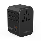 Darrahopens Electronics > Mobile Accessories > Phone Chargers CHOETECH PD6045 GaN Tech 2C+2A 45W Travel Adapter with US EU UK AU Plugs Black