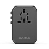 Darrahopens Electronics > Mobile Accessories > Phone Chargers CHOETECH PD6045 GaN Tech 2C+2A 45W Travel Adapter with US EU UK AU Plugs Black