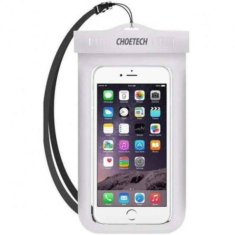Darrahopens Electronics > Mobile Accessories > Phone Chargers CHOETECH WPC007 Universal WaterProof Cell Phone Pouch Pouch Bag (8-inch/White)