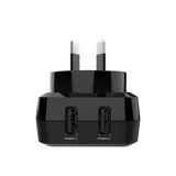 Darrahopens Electronics > Mobile Accessories > Phone Chargers Laser Fast Charging Dual USB Wall Charger with 3 in 1 Cable - Black