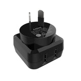 Darrahopens Electronics > Mobile Accessories > Phone Chargers Laser Fast Charging Dual USB Wall Charger with 3 in 1 Cable - Black