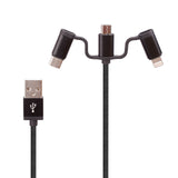 Darrahopens Electronics > Mobile Accessories > Phone Chargers Laser Fast Charging Dual USB Wall Charger with 3 in 1 Cable - Black