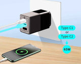 Darrahopens Electronics > Mobile Accessories > Phone Chargers OXHORN NB-PD65CCAB PD GaN Charger 65W 3 Ports Black