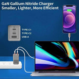 Darrahopens Electronics > Mobile Accessories > Phone Chargers OXHORN NB-PD65CCAB PD GaN Charger 65W 3 Ports Black