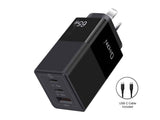 Darrahopens Electronics > Mobile Accessories > Phone Chargers OXHORN NB-PD65CCAB PD GaN Charger 65W 3 Ports Black