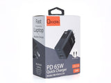 Darrahopens Electronics > Mobile Accessories > Phone Chargers OXHORN NB-PD65CCAB PD GaN Charger 65W 3 Ports Black