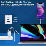 Darrahopens Electronics > Mobile Accessories > Phone Chargers OXHORN NB-PD65CCAW PD GaN Charger 65W 3 Ports White