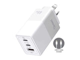 Darrahopens Electronics > Mobile Accessories > Phone Chargers OXHORN NB-PD65CCAW PD GaN Charger 65W 3 Ports White